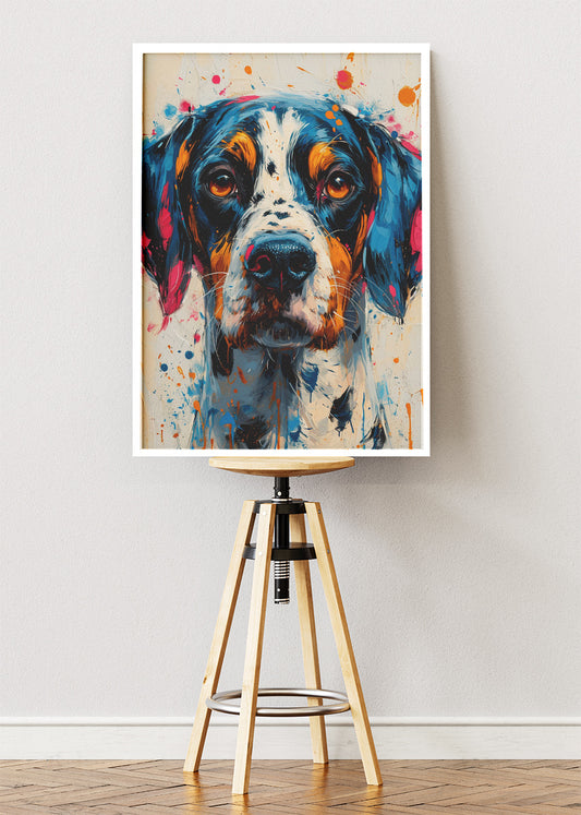 Color Splash Dog Poster & Canvas Print – Vibrant Abstract Paint Splatter Dog Art