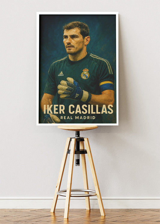 Iker Casillas Real Madrid Football Wall Art | Legendary Goalkeeper Poster & Canvas