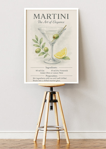 Martini – The Art of Elegance Poster & Canvas Print | Classic Cocktail Wall Art