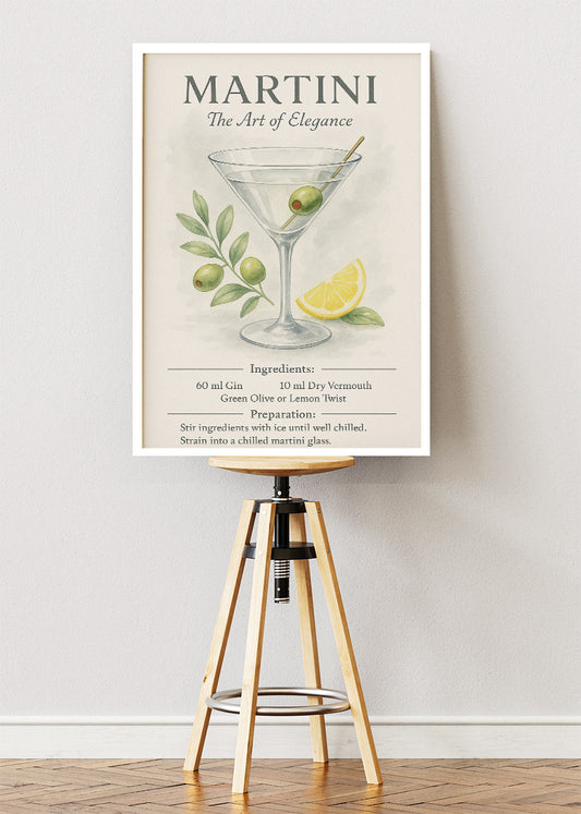 Martini – The Art of Elegance Poster & Canvas Print | Classic Cocktail Wall Art