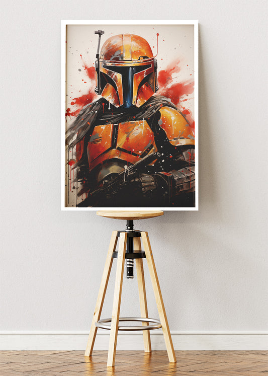 The Mandalorian Warrior Portrait Canvas & Poster Print – AI PRINT LAB