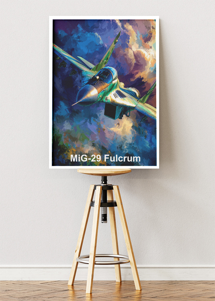 MiG-29 Fulcrum Poster & Canvas Print – Illustrated Fighter Jet Wall Art