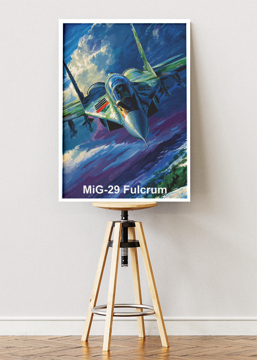 MiG-29 Fulcrum Poster & Canvas Print – Illustrated Fighter Jet Wall Art
