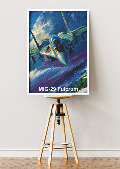 MiG-29 Fulcrum Poster & Canvas Print – Illustrated Fighter Jet Wall Art
