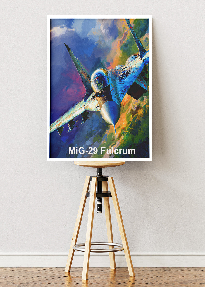 MiG-29 Fulcrum Poster & Canvas Print – Illustrated Fighter Jet Wall Art