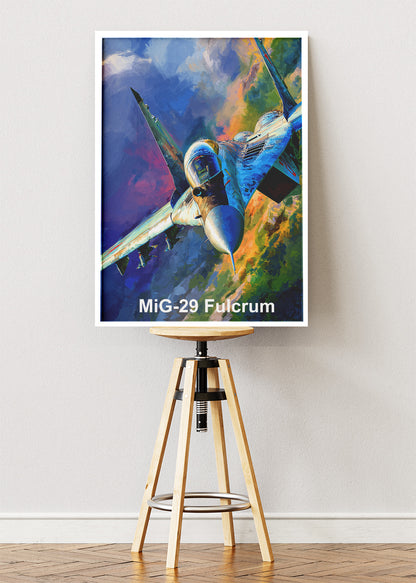 MiG-29 Fulcrum Poster & Canvas Print – Illustrated Fighter Jet Wall Art