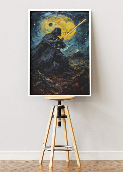 Darth Vader Moonlight Battle Portrait Canvas & Poster Print – AI PRINT LAB