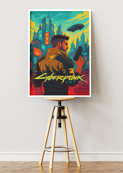 Cyberpunk 2077 Wall Art – Neon Futuristic Sci-Fi Action RPG Poster & Canvas