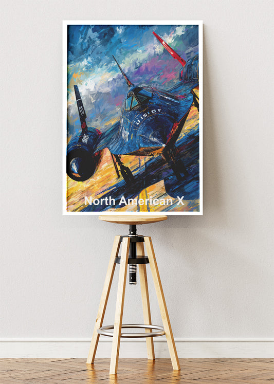 North American X-Series Aircraft Poster & Canvas Print – Illustrated Experimental Jet Wall Art