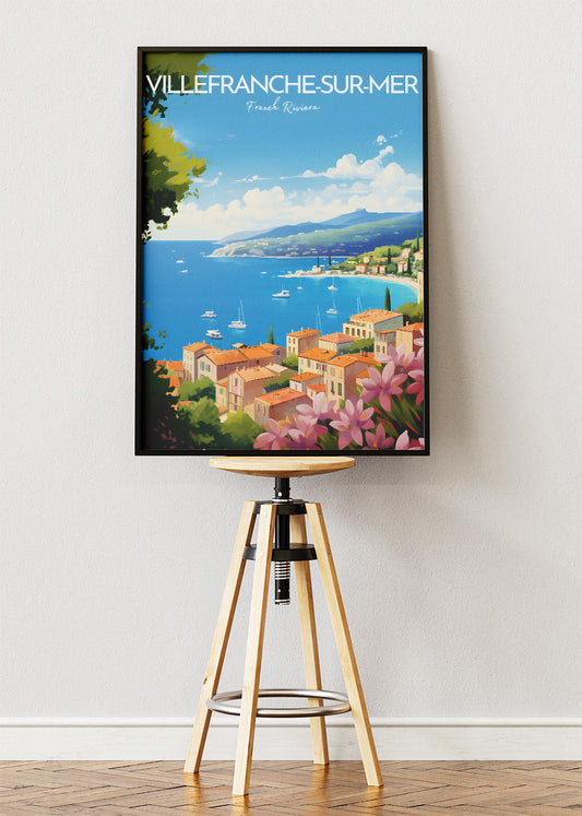 Villefranche-sur-Mer French Riviera Poster & Canvas Print – Vintage Coastal Art