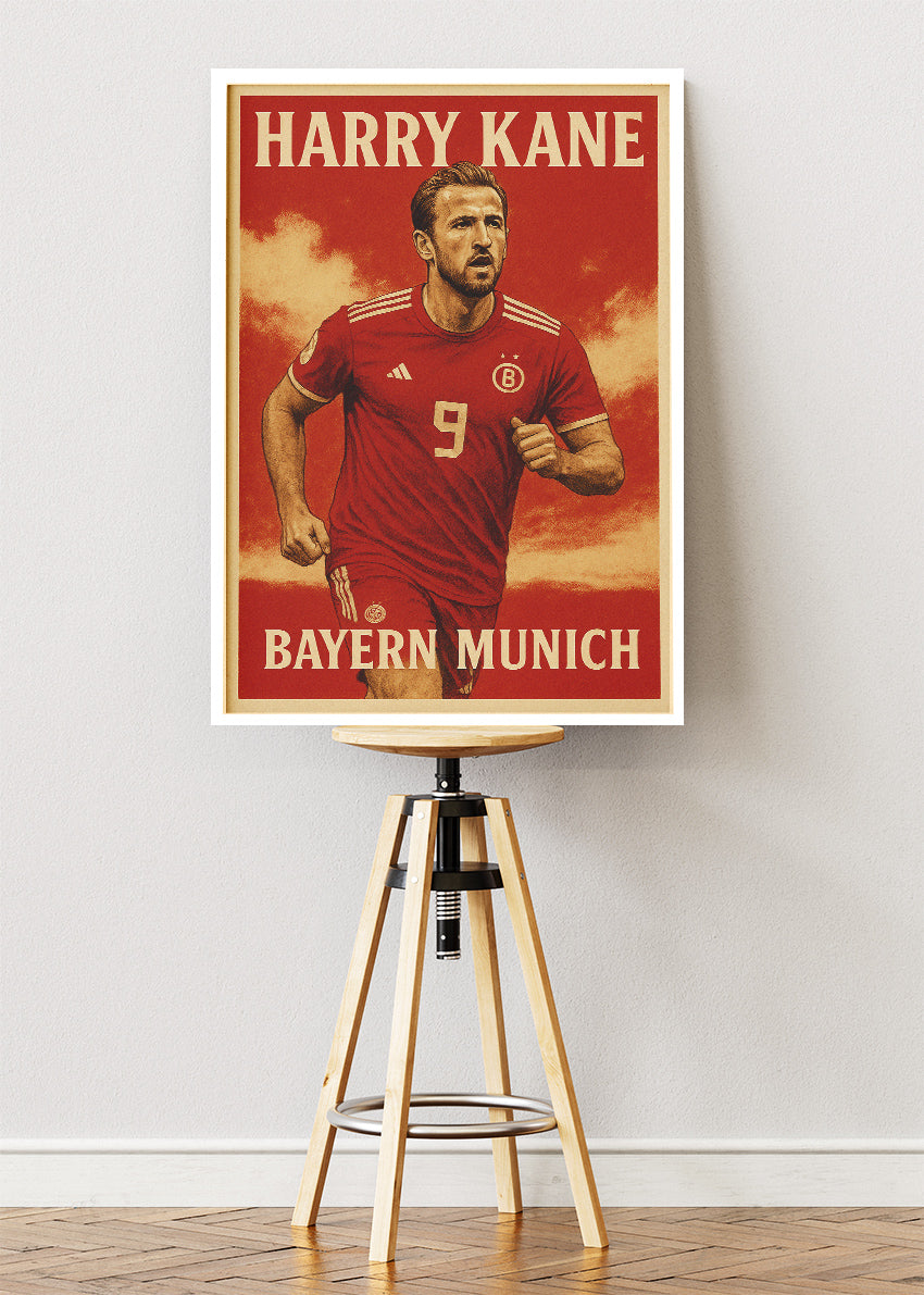 Harry Kane Bayern Munich Football Wall Art | Elite Goal Scorer Poster & Canvas