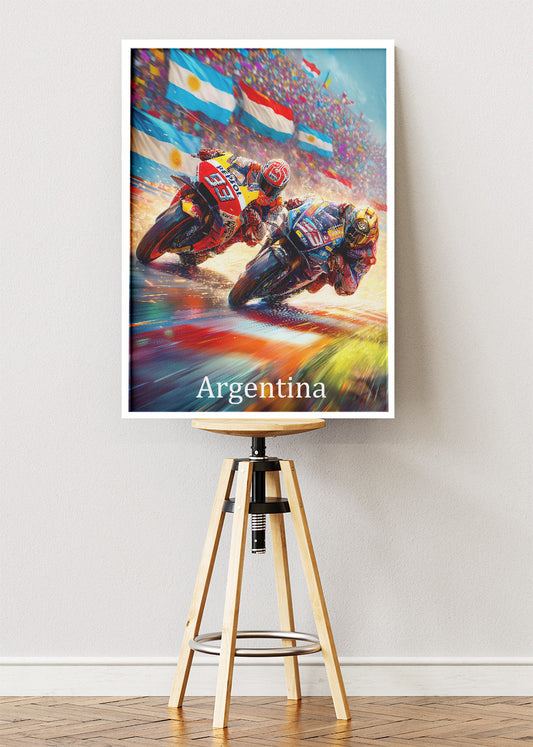 Argentina Grand Prix Motorcycle Racing Wall Art Poster & Canvas