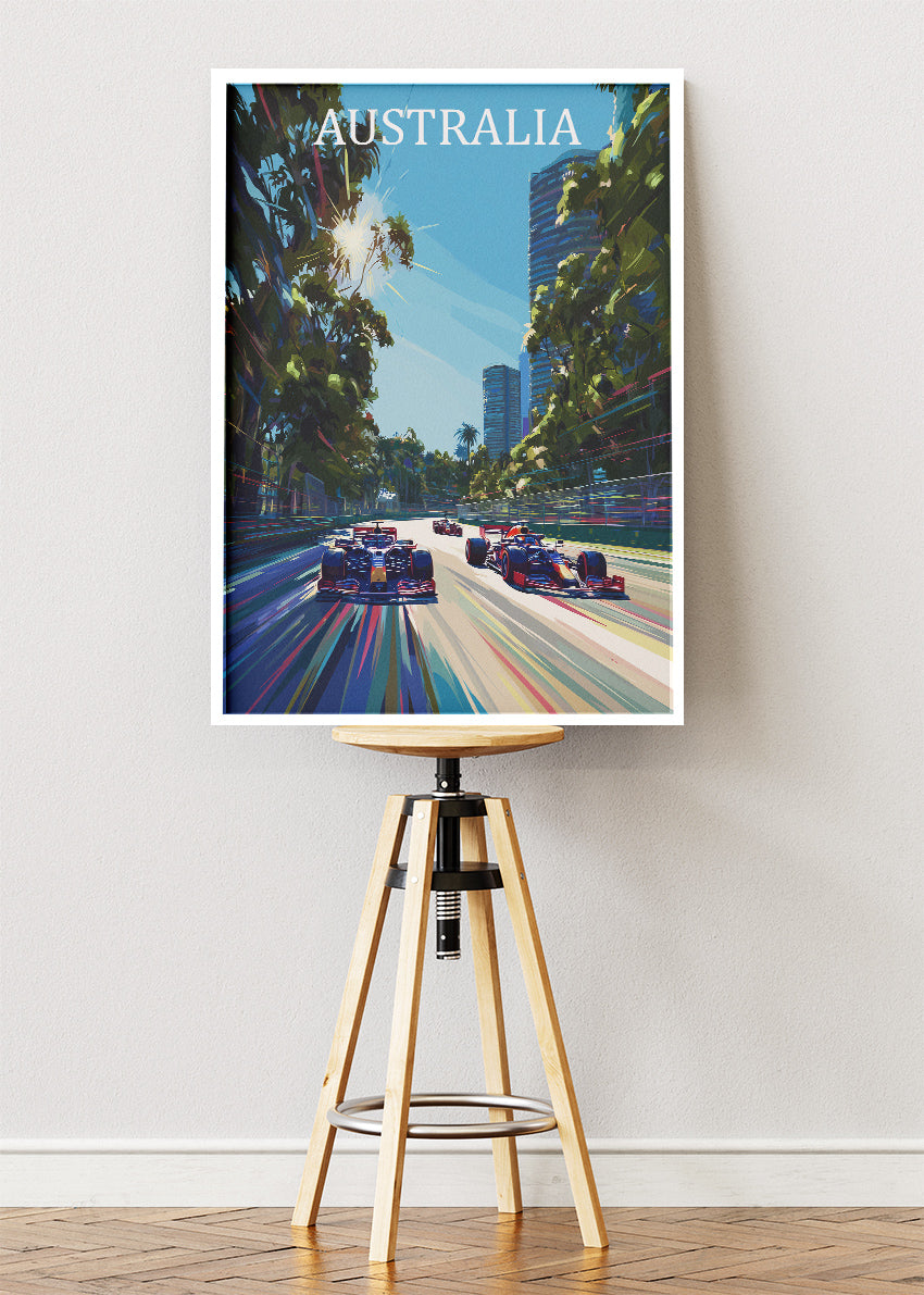Australia Formula Racing City Poster & Canvas Print | Dynamic Motorsport Wall Art
