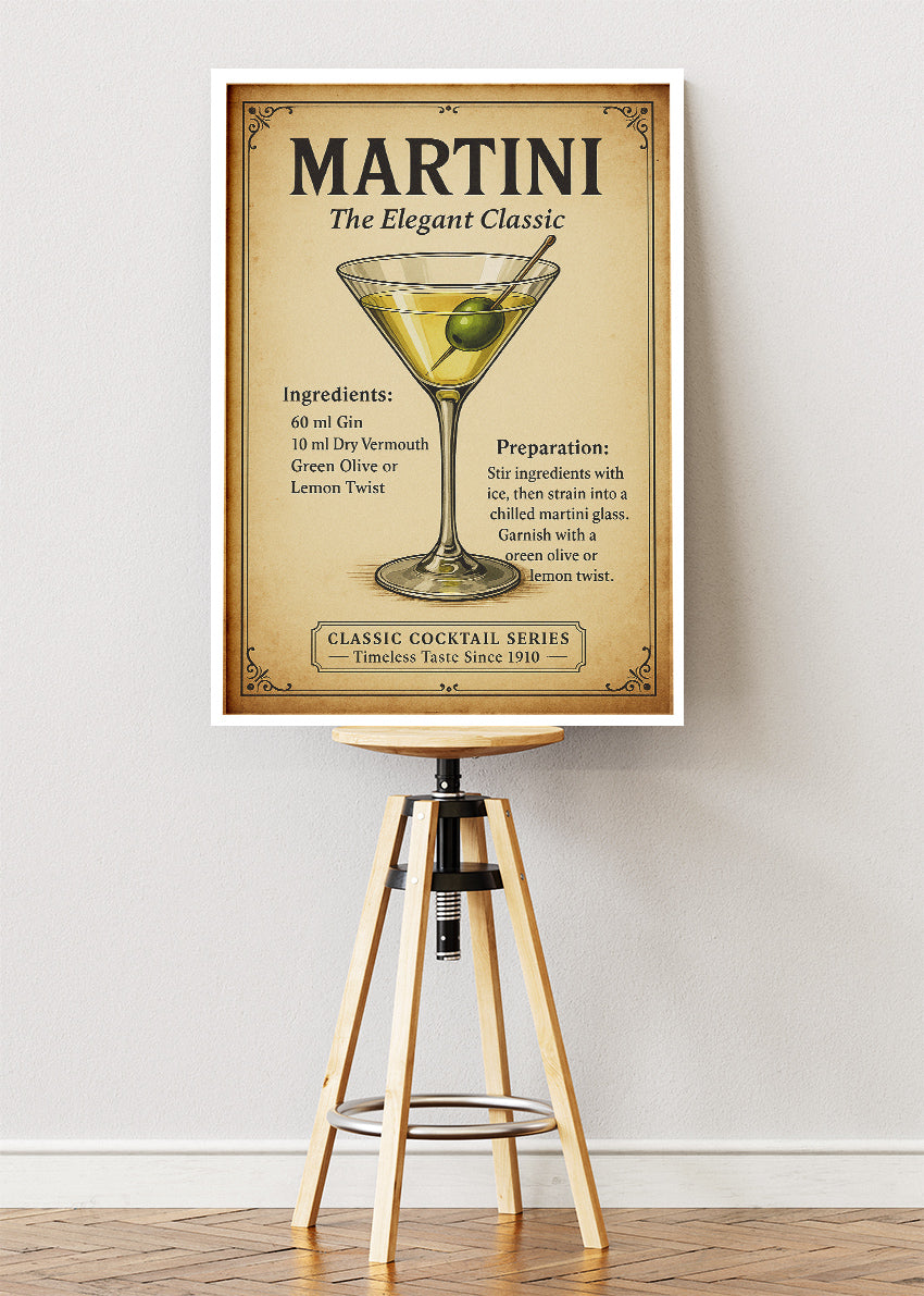 Martini – The Elegant Classic Poster & Canvas Print | Vintage Cocktail Wall Art
