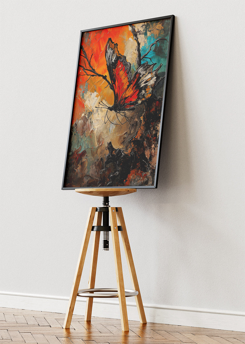 Abstract Butterfly Art Print & Canvas – Textured Modern Nature Wall Art