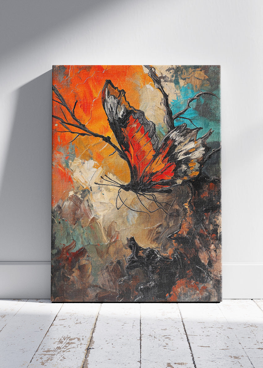 Abstract Butterfly Art Print & Canvas – Textured Modern Nature Wall Art