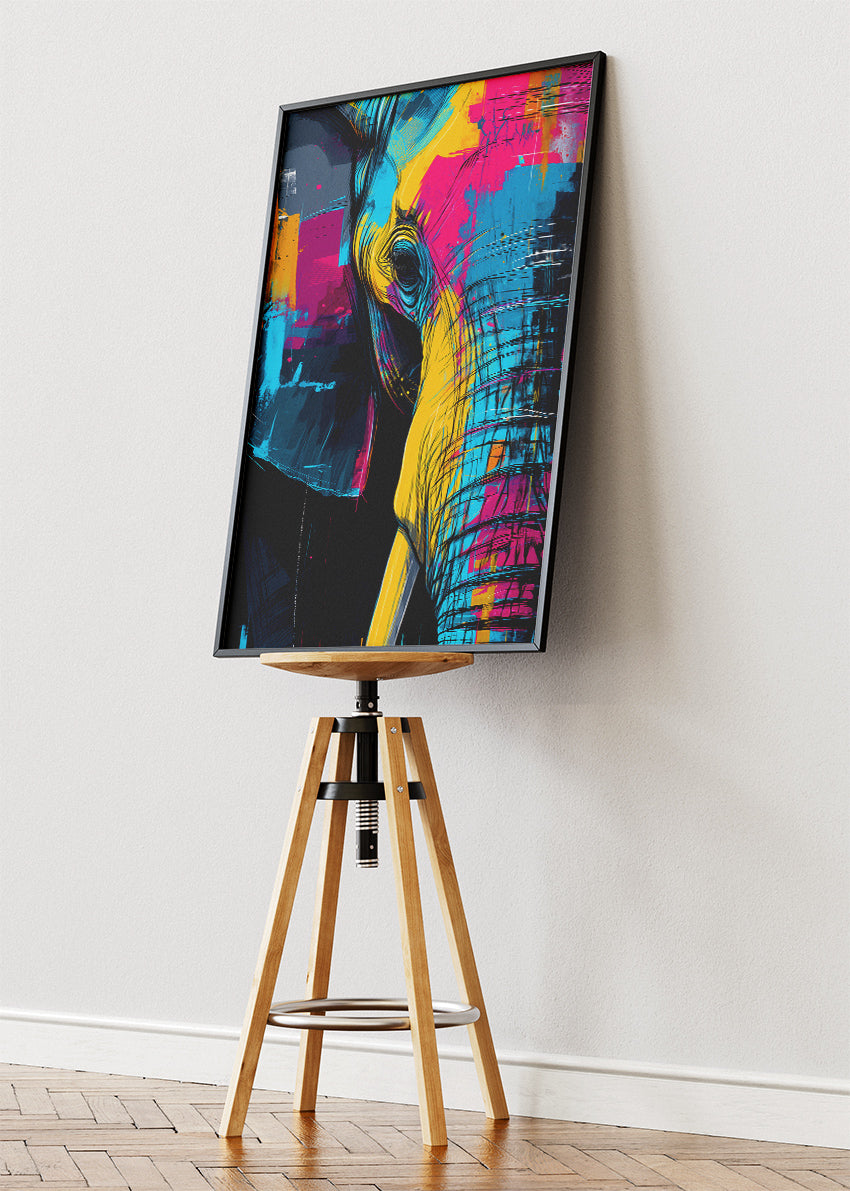 Abstract Elephant Canvas Print & Poster – Colorful Modern Wildlife Wall Art
