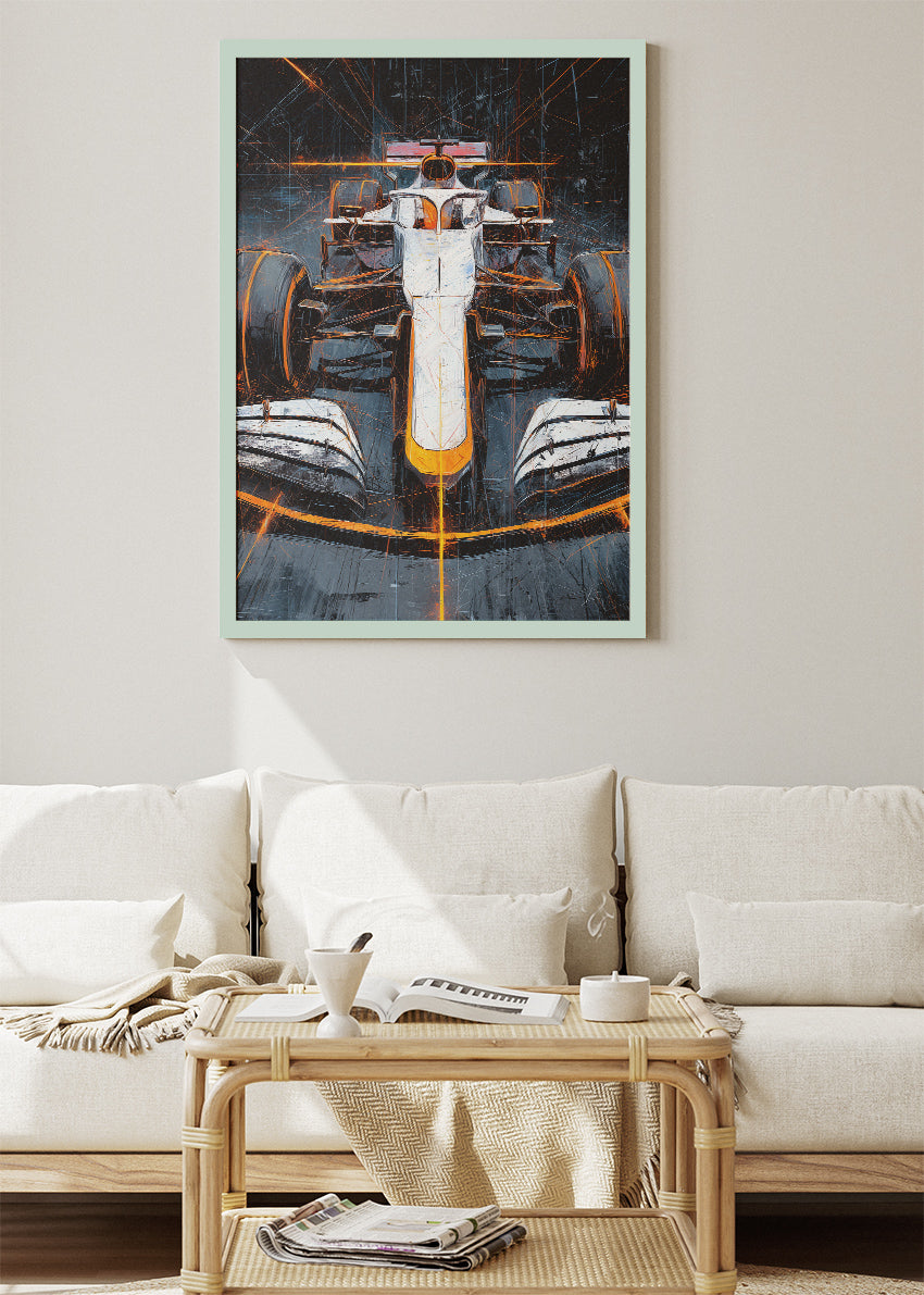 Abstract Formula 1 Racing Car Art Poster Canvas & Print – AI PRINT LAB