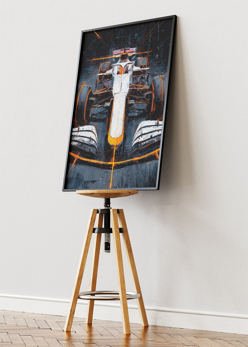 Abstract Formula 1 Racing Car Art Poster Canvas & Print – AI PRINT LAB