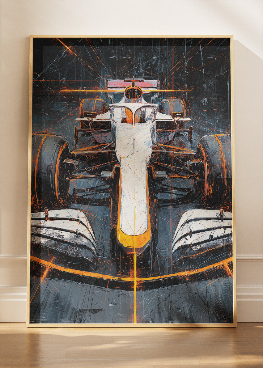 Abstract Formula 1 Racing Car Art Poster Canvas & Print – AI PRINT LAB