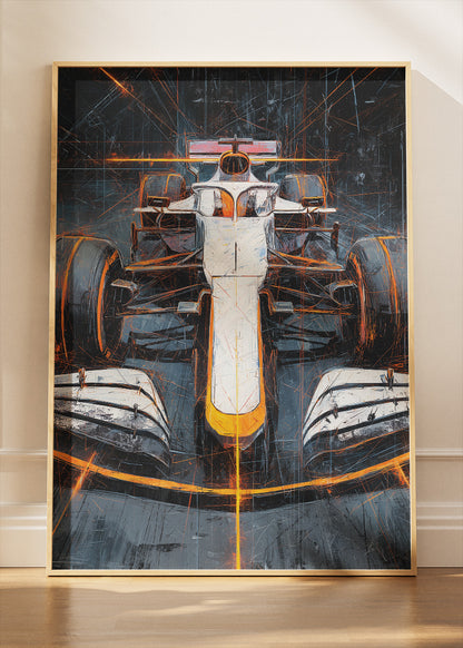 Abstract Formula 1 Racing Car Art Poster Canvas & Print – AI PRINT LAB
