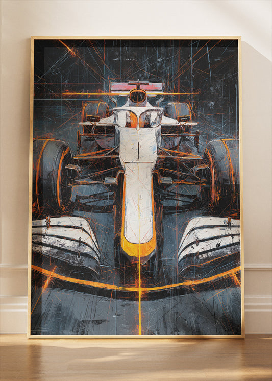 Abstract Formula 1 Racing Car Art Poster Canvas & Print – AI PRINT LAB