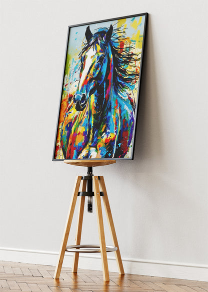 Abstract Horse Wall Art Print & Canvas – Colorful Modern Animal Artwork