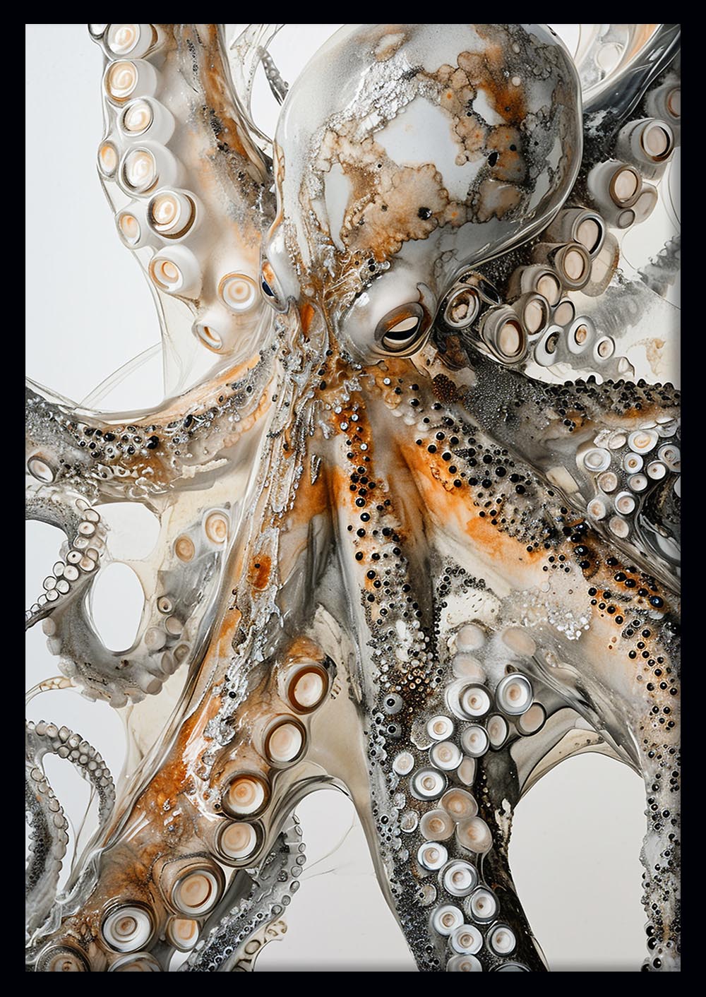 Abstract Octopus Tentacles – Ocean-Inspired Canvas Wall Art & Poster Print – T1123 – AiPrintLab