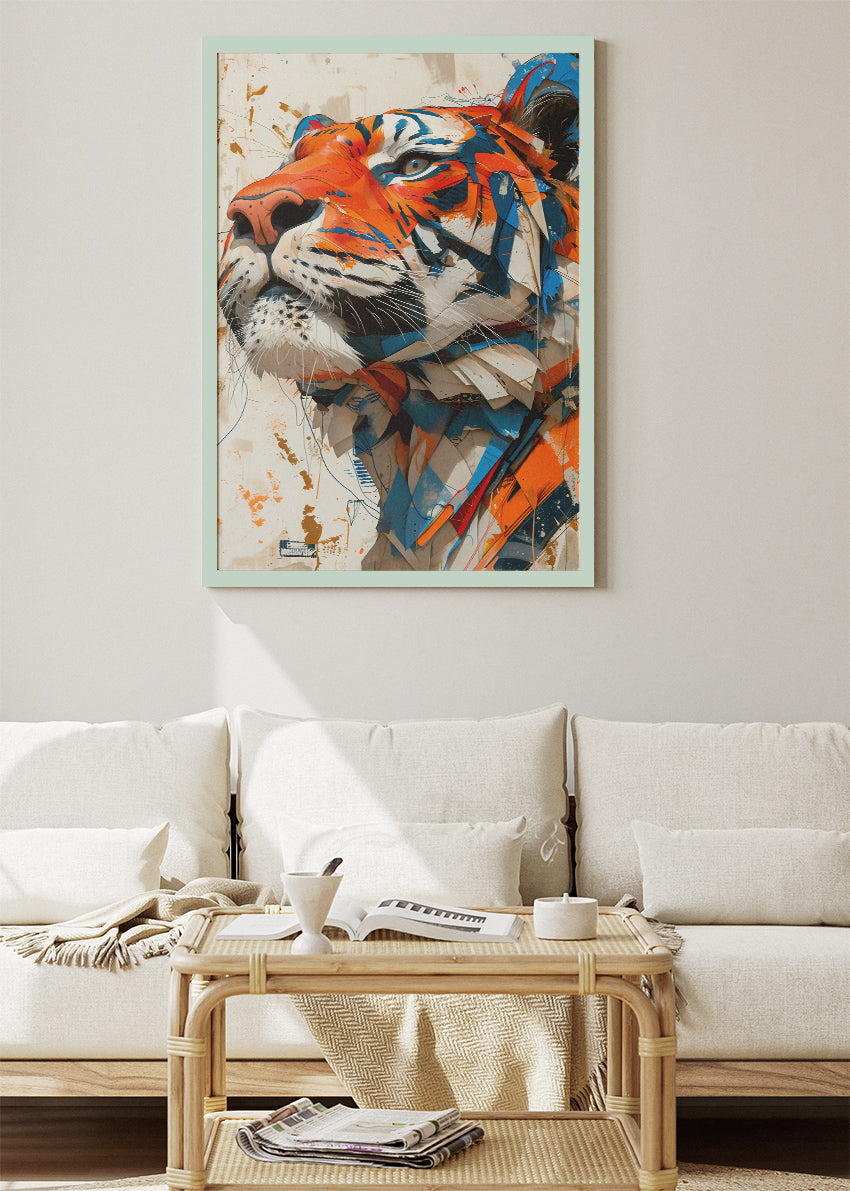 Abstract Tiger Canvas Print & Poster – Modern Wild Animal Wall Art