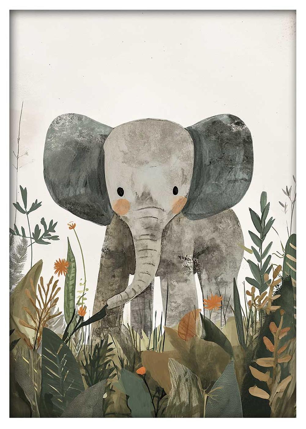 Adorable Baby Elephant Canvas Print & Poster – T594 – AiPrintLab