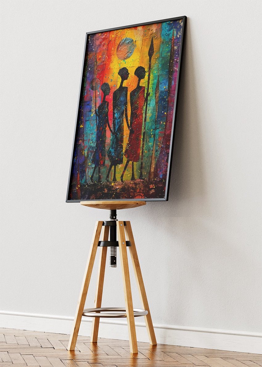 African Tribal Silhouette Abstract Canvas & Poster Print – AI PRINT LAB