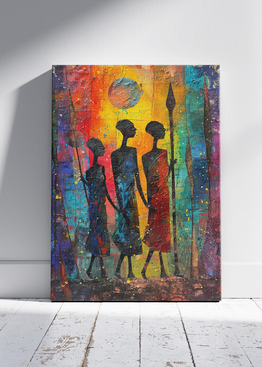 African Tribal Silhouette Abstract Canvas & Poster Print – AI PRINT LAB