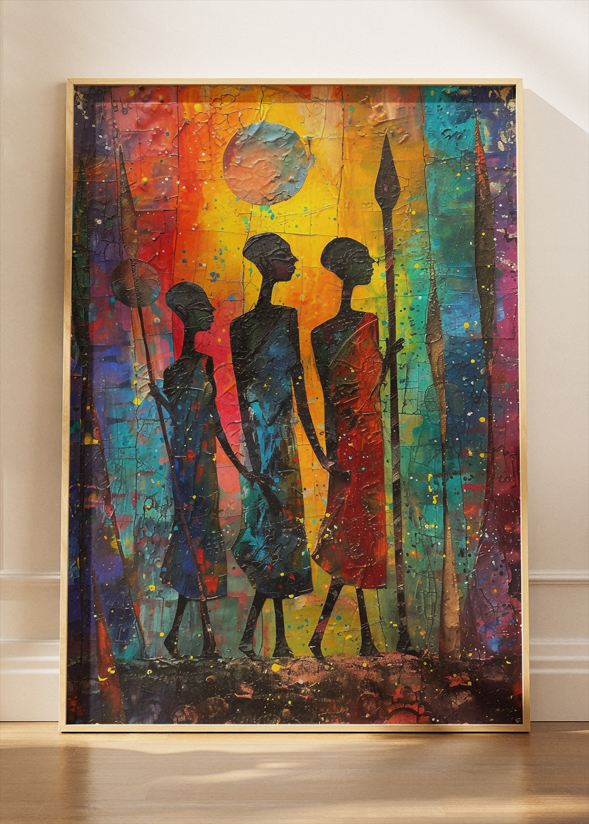 African Tribal Silhouette Abstract Canvas & Poster Print – AI PRINT LAB
