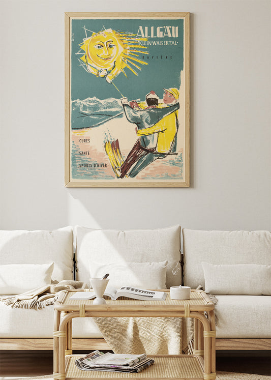 Allgäu Klein-Walsertal Poster & Canvas Print – Vintage Bavarian Ski Resort Art