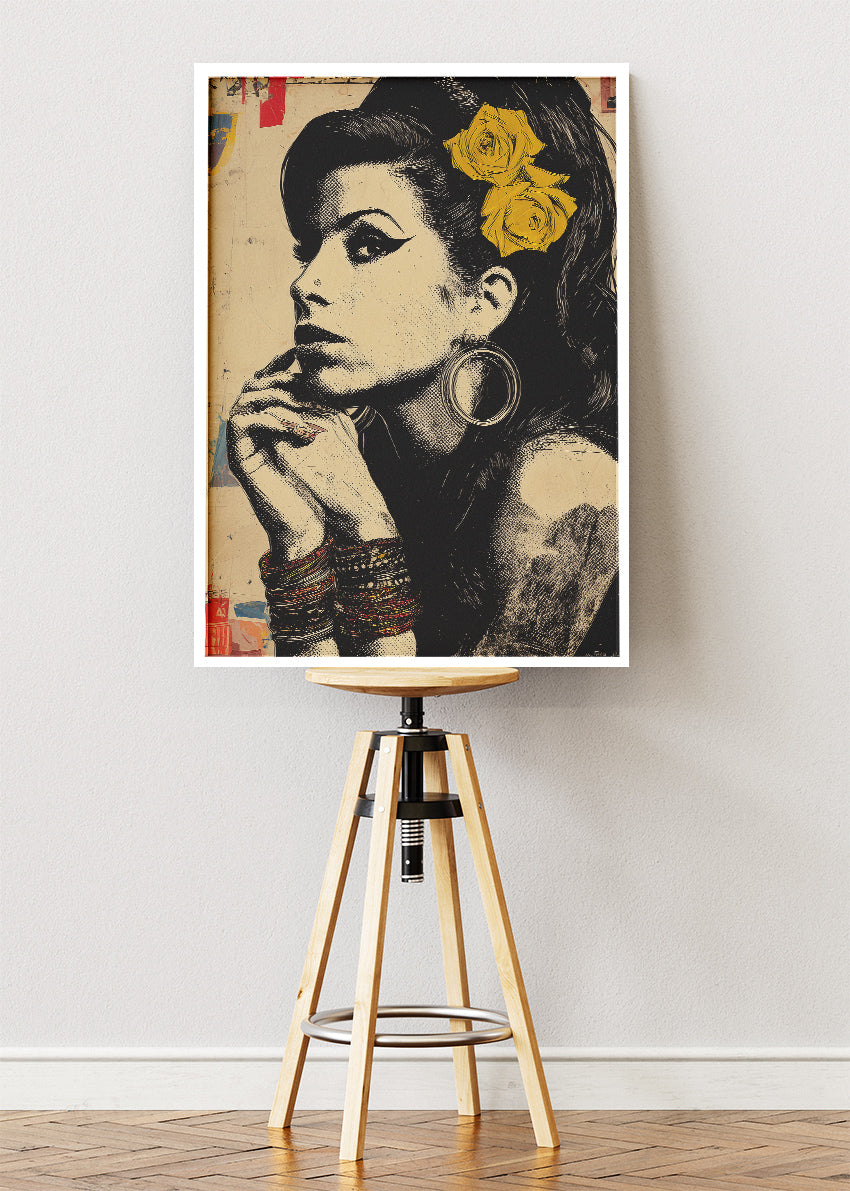 Amy Winehouse Portrait Wall Art Poster & Canvas