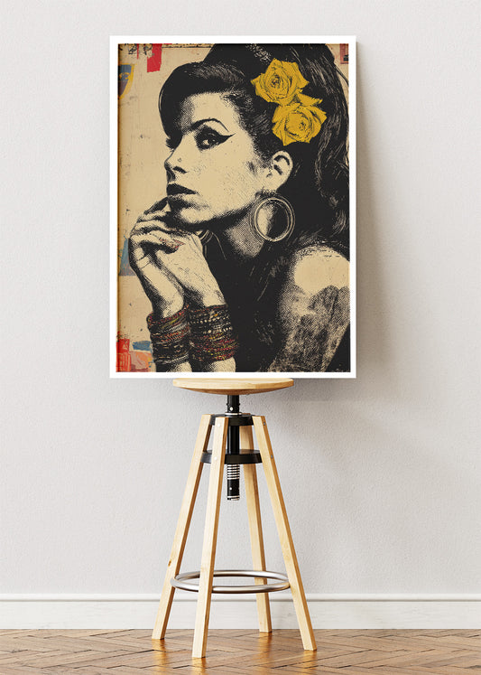 Amy Winehouse Portrait Wall Art Poster & Canvas