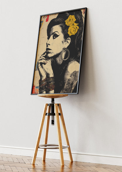 Amy Winehouse Portrait Wall Art Poster & Canvas