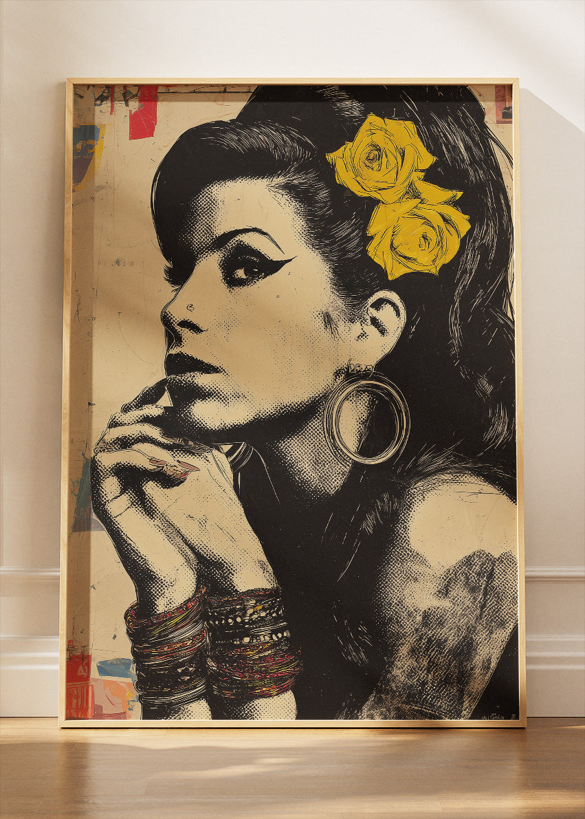 Amy Winehouse Portrait Wall Art Poster & Canvas