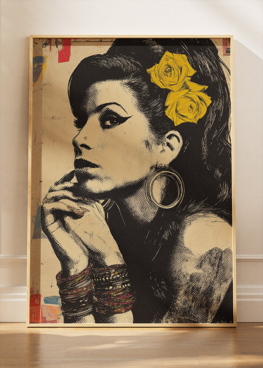 Amy Winehouse Portrait Wall Art Poster & Canvas