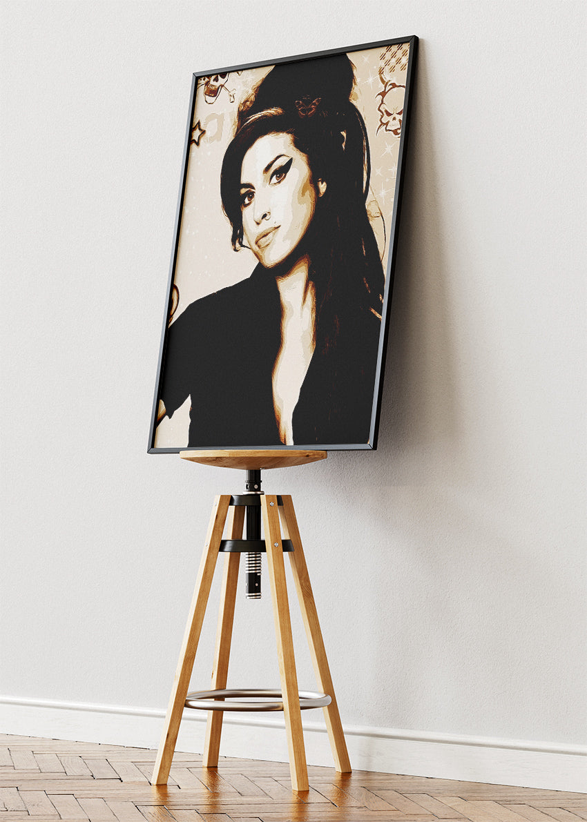 Amy Winehouse Vintage Portrait Wall Art Poster & Canvas Print