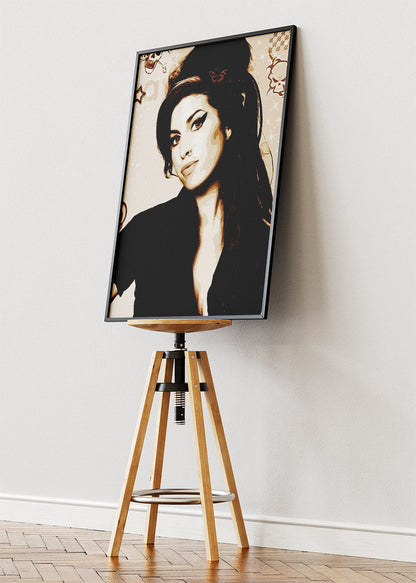 Amy Winehouse Vintage Portrait Wall Art Poster & Canvas Print
