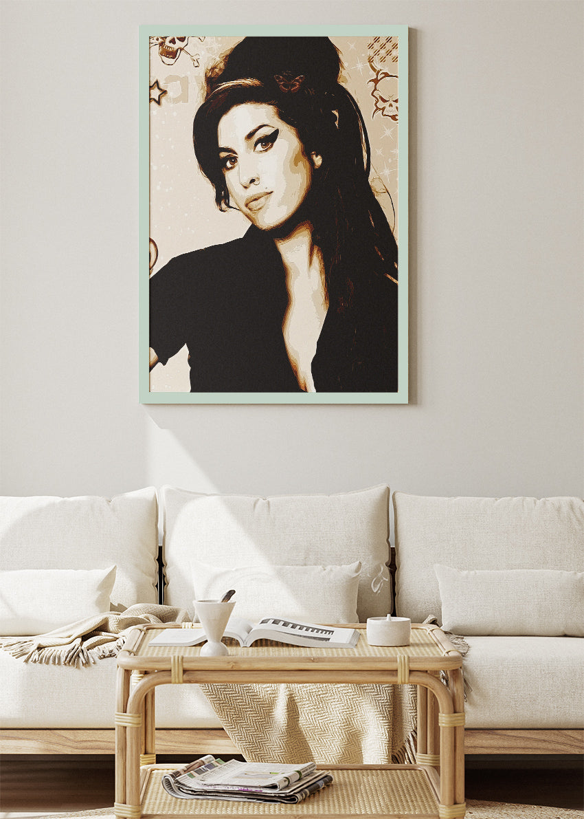 Amy Winehouse Vintage Portrait Wall Art Poster & Canvas Print