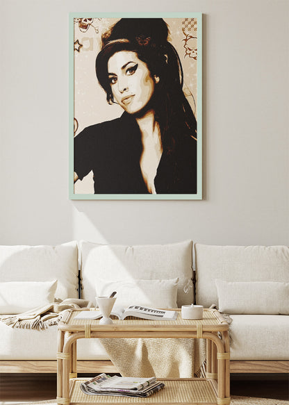 Amy Winehouse Vintage Portrait Wall Art Poster & Canvas Print