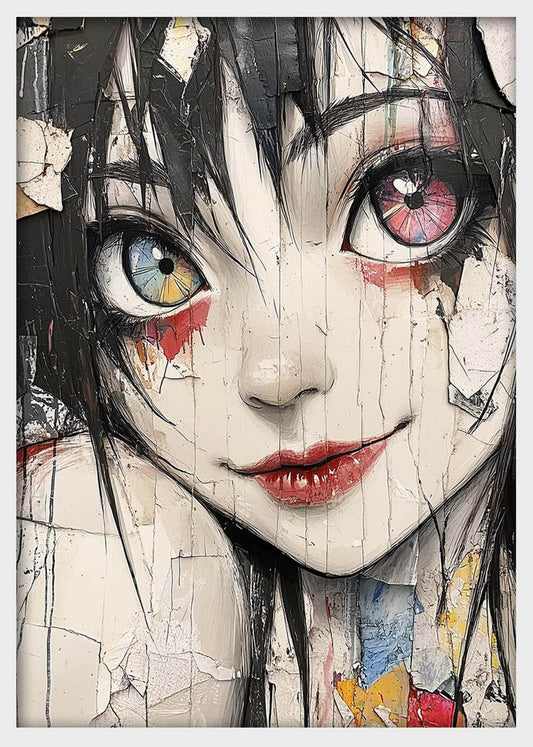 Anime Girl Eyes Canvas Wall Art & Poster Print | Urban Street Style Portrait – T1370 – Aiprintlab