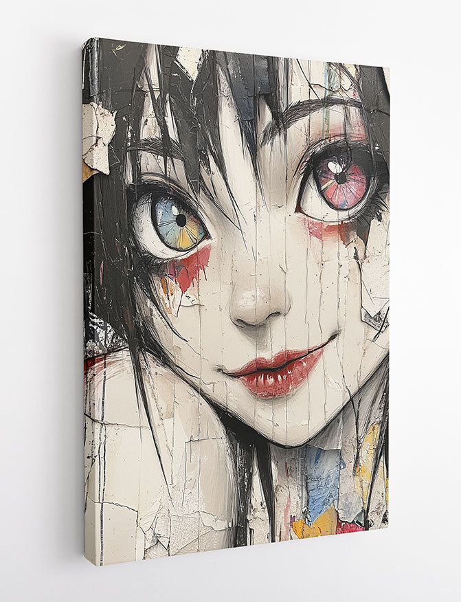 Anime Girl Eyes Canvas Wall Art & Poster Print | Urban Street Style Portrait – T1370 – Aiprintlab 2