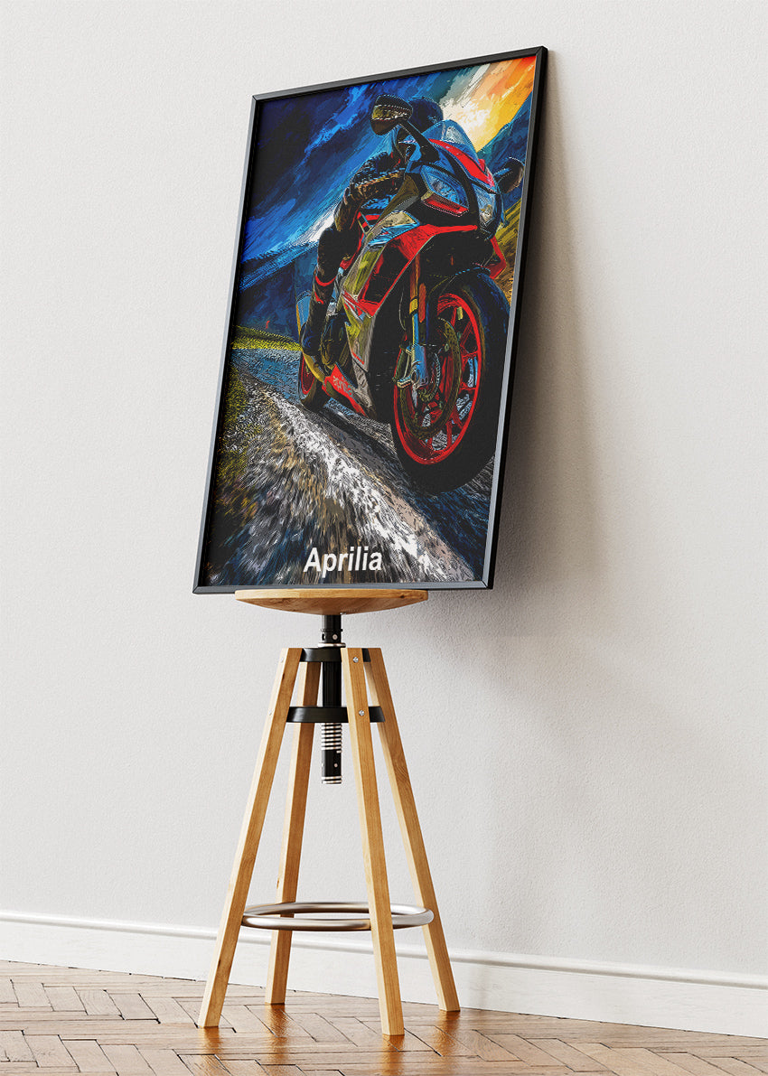 Aprilia Superbike Racing Wall Art Poster & Canvas – Dynamic Motorcycle Motorsport Artwork