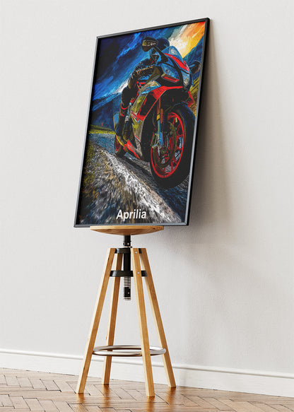 Aprilia Superbike Racing Wall Art Poster & Canvas – Dynamic Motorcycle Motorsport Artwork