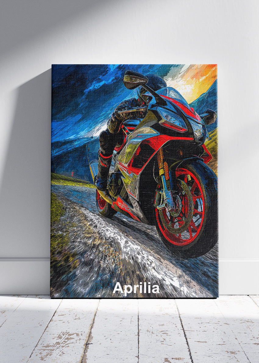 Aprilia Superbike Racing Wall Art Poster & Canvas – Dynamic Motorcycle Motorsport Artwork