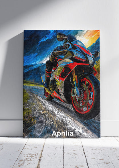 Aprilia Superbike Racing Wall Art Poster & Canvas – Dynamic Motorcycle Motorsport Artwork