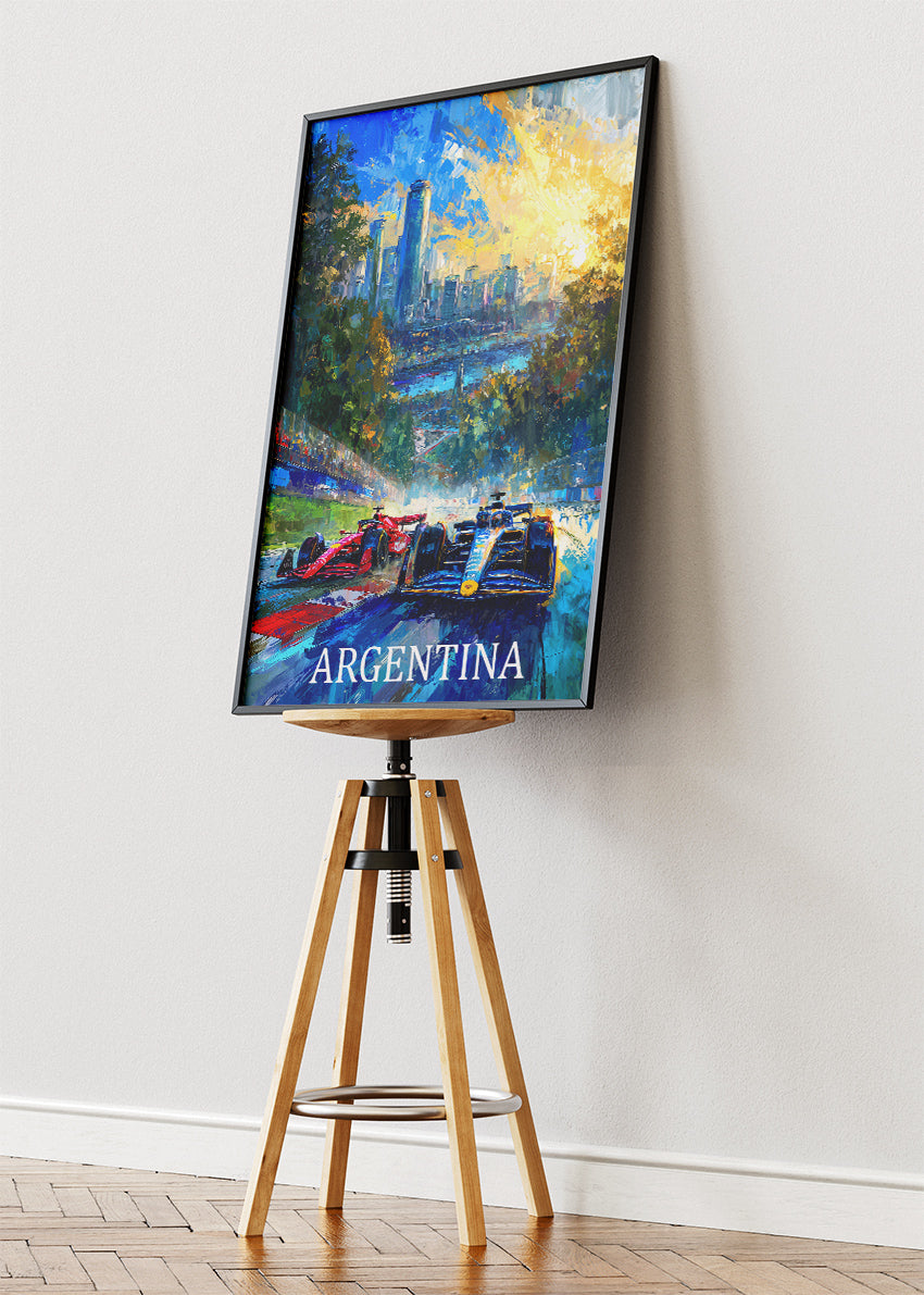 Argentina Formula Racing Art Poster & Canvas Print | Dynamic Motorsport Wall Art